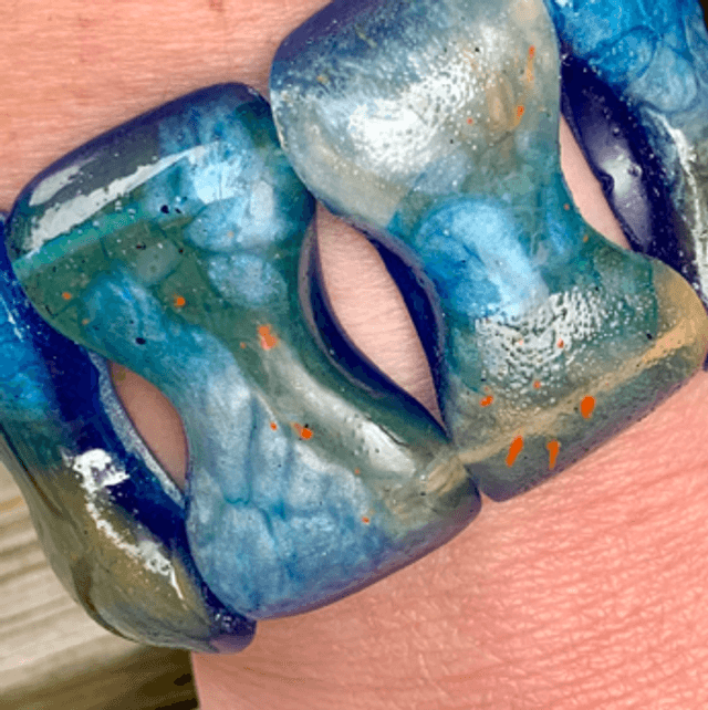 Bracelet Papillon - nuances bleu nacré 