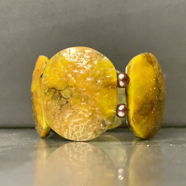 Bracelet Skiny - marron vert doré 