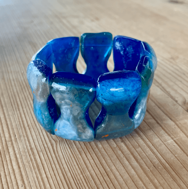 Bracelet Papillon - nuances bleu nacré 