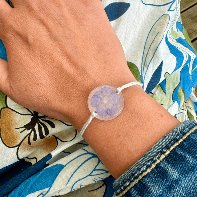 Bracelet Cabochon fleur de lin