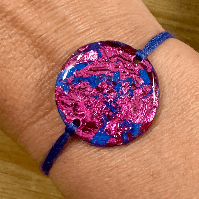 Bracelet Cabochon rose et bleu