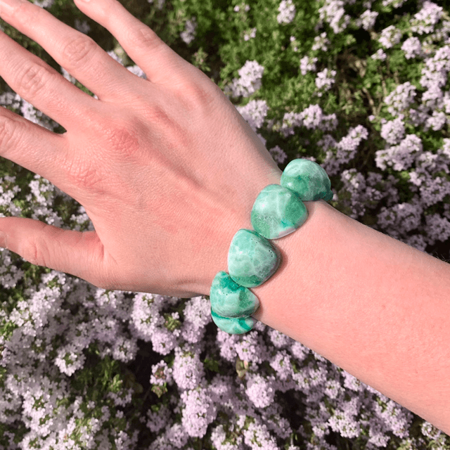 Bracelet Galets - Vert marbré 