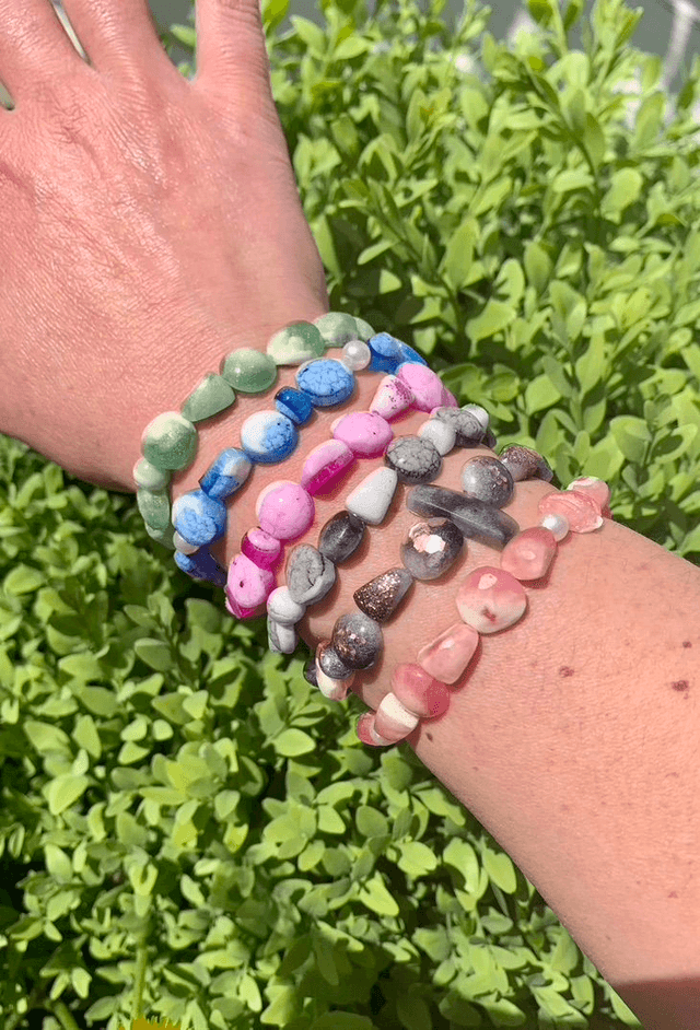 Bracelet Pierres - Nuances de noir et blanc
