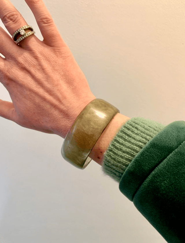 Bracelet Manchette - Vert doré