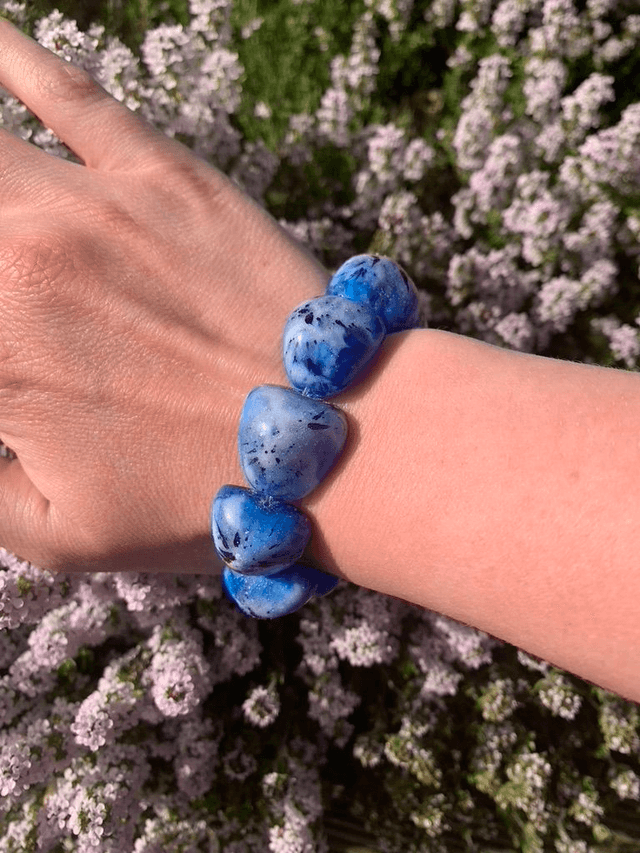 Bracelet Galets - Nuancé Bleu et Blanc