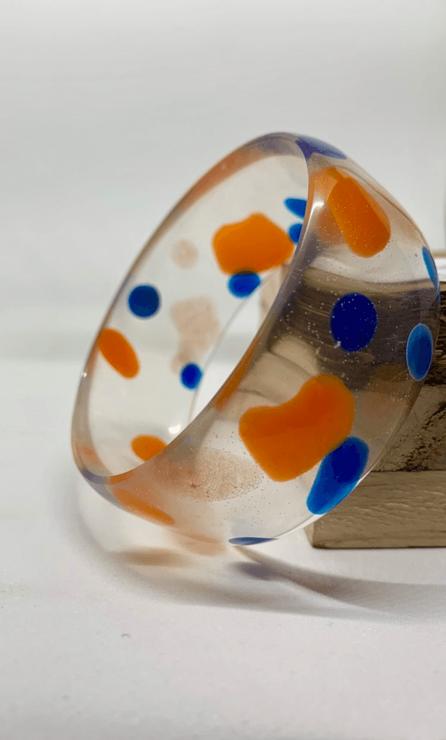 Bracelet Amandine - Orange et Bleu