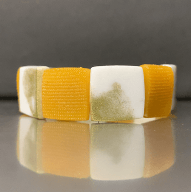 Bracelet Clarys - camel et blanc doré 