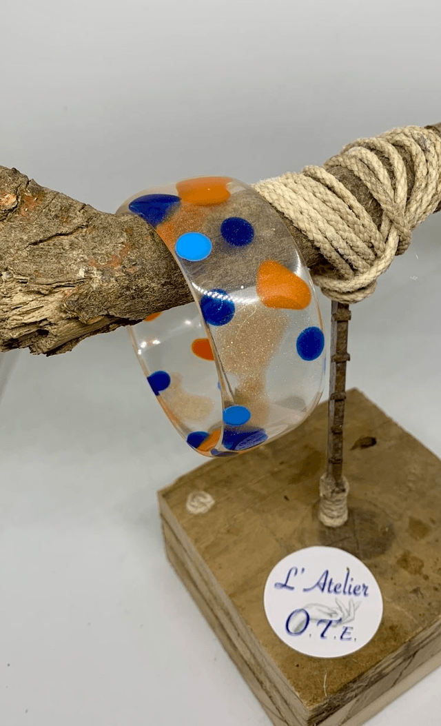 Bracelet Amandine - Orange et Bleu