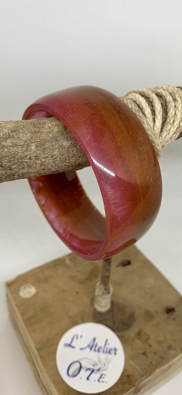 Bracelet Manchette - Rose Chocolat Doré