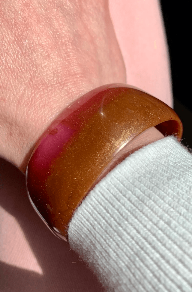 Bracelet Manchette - Rose Chocolat Doré