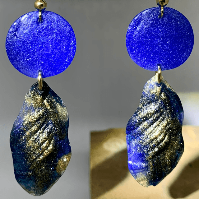 BO Feuilles bleues dorées 