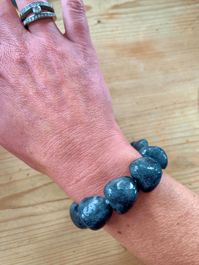 Bracelet Galets - Nuancé noir