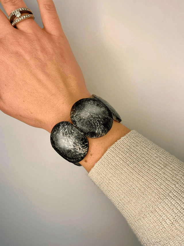 Bracelet Skiny - marbré noir et blanc - sur demande