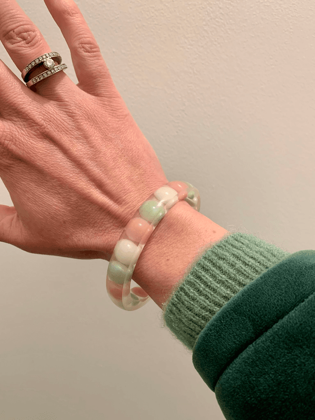 Bracelet Angelina pierres Rose Vert Blanc
