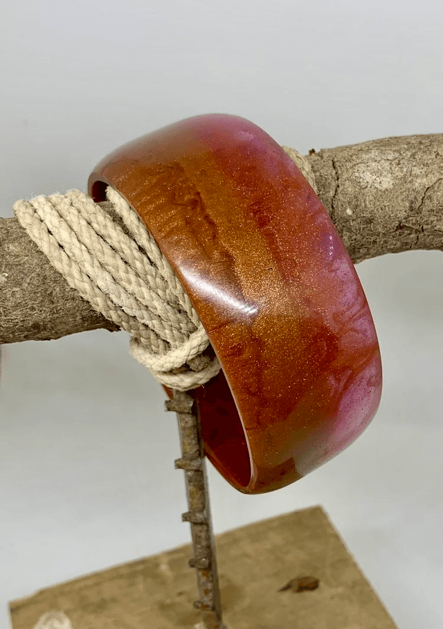 Bracelet Manchette - Rose Chocolat Doré