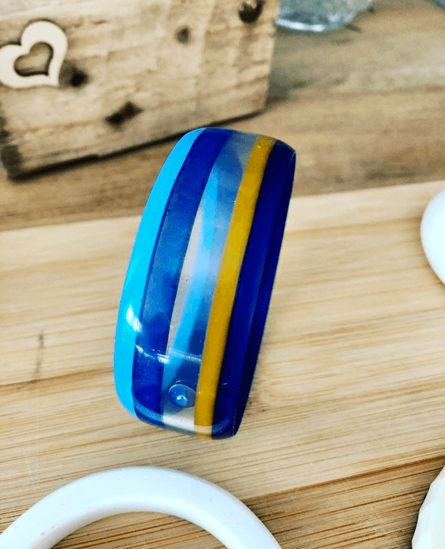 Bracelet Manchette -  Bleus camel