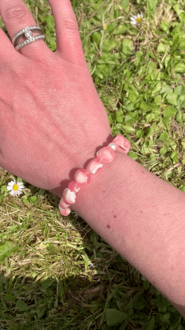 Bracelet Pierres - Marbré rose et beige