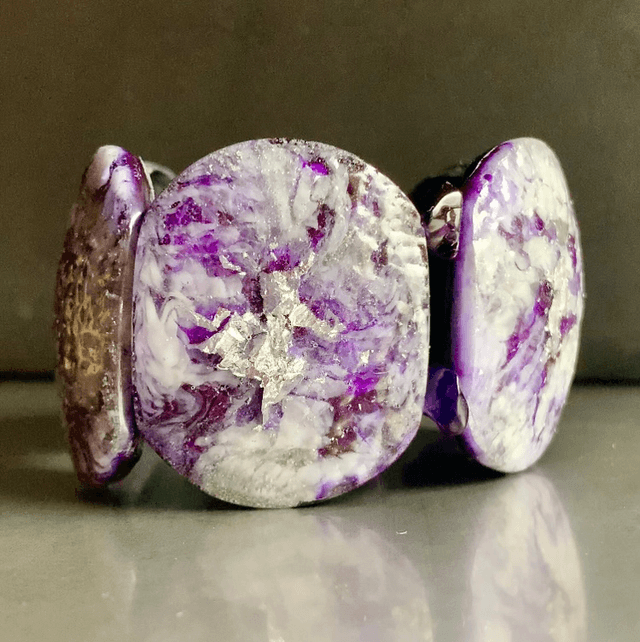 Bracelet Skiny violet argenté 