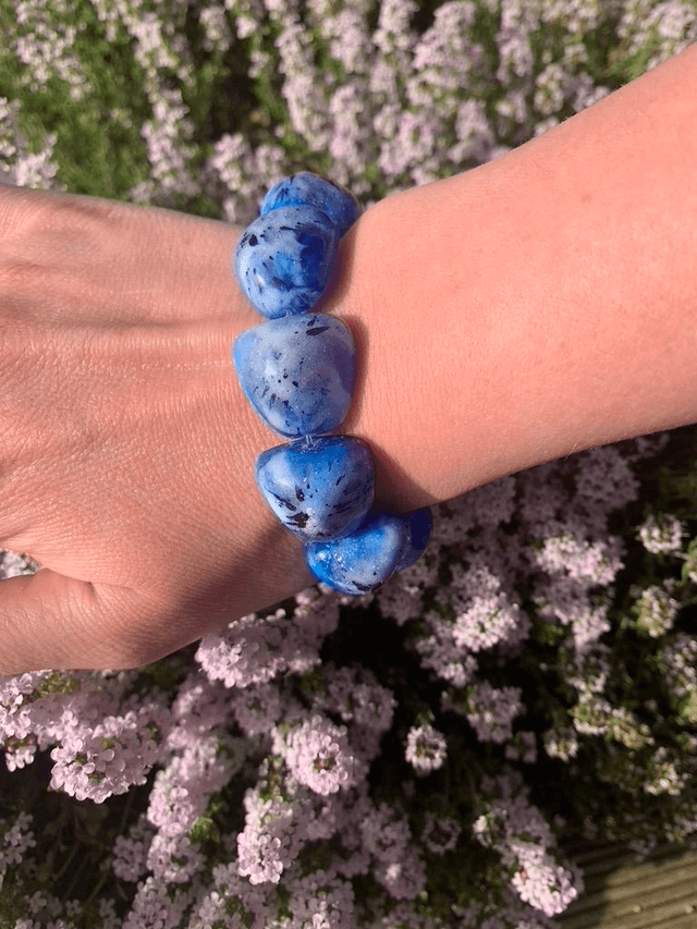 Bracelet Galets - Nuancé Bleu et Blanc
