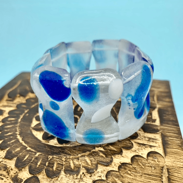 Bracelet Papillon - bleu et blanc