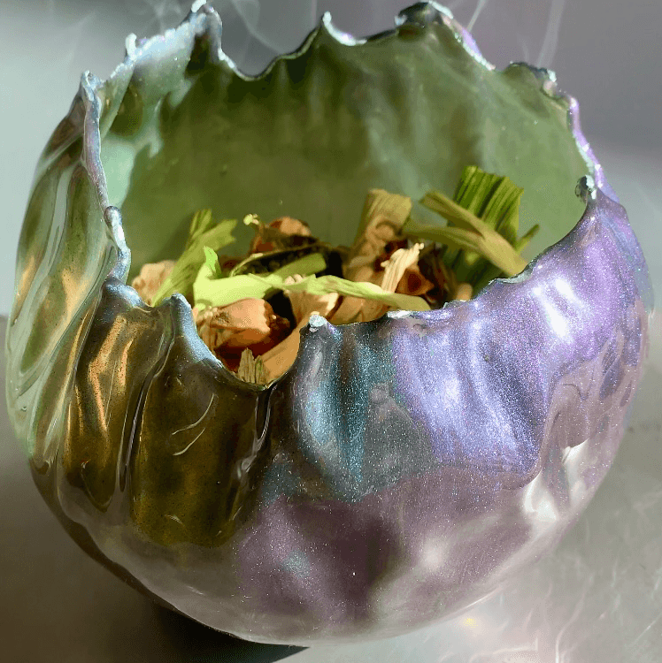 Photophore ou pot pourri caméléon