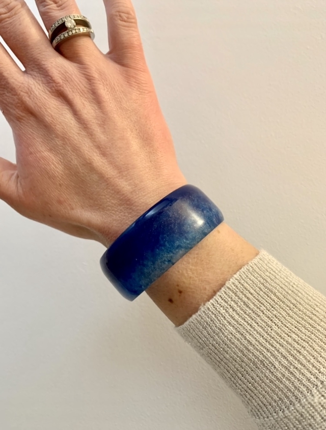 Bracelet Manchette - Bleu Argent